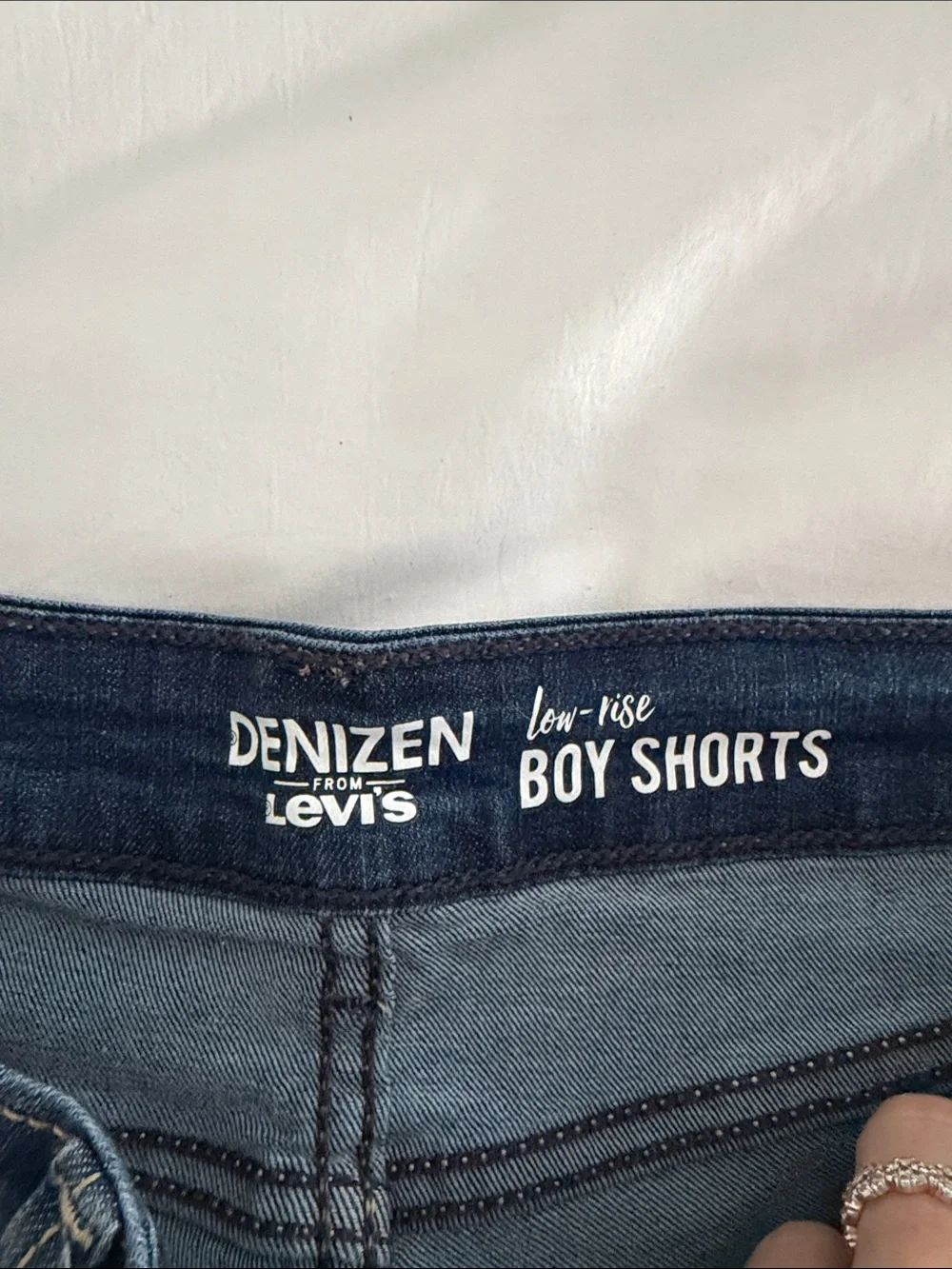 Denizen from Levi's Dark Blue Distressed Boy Shorts